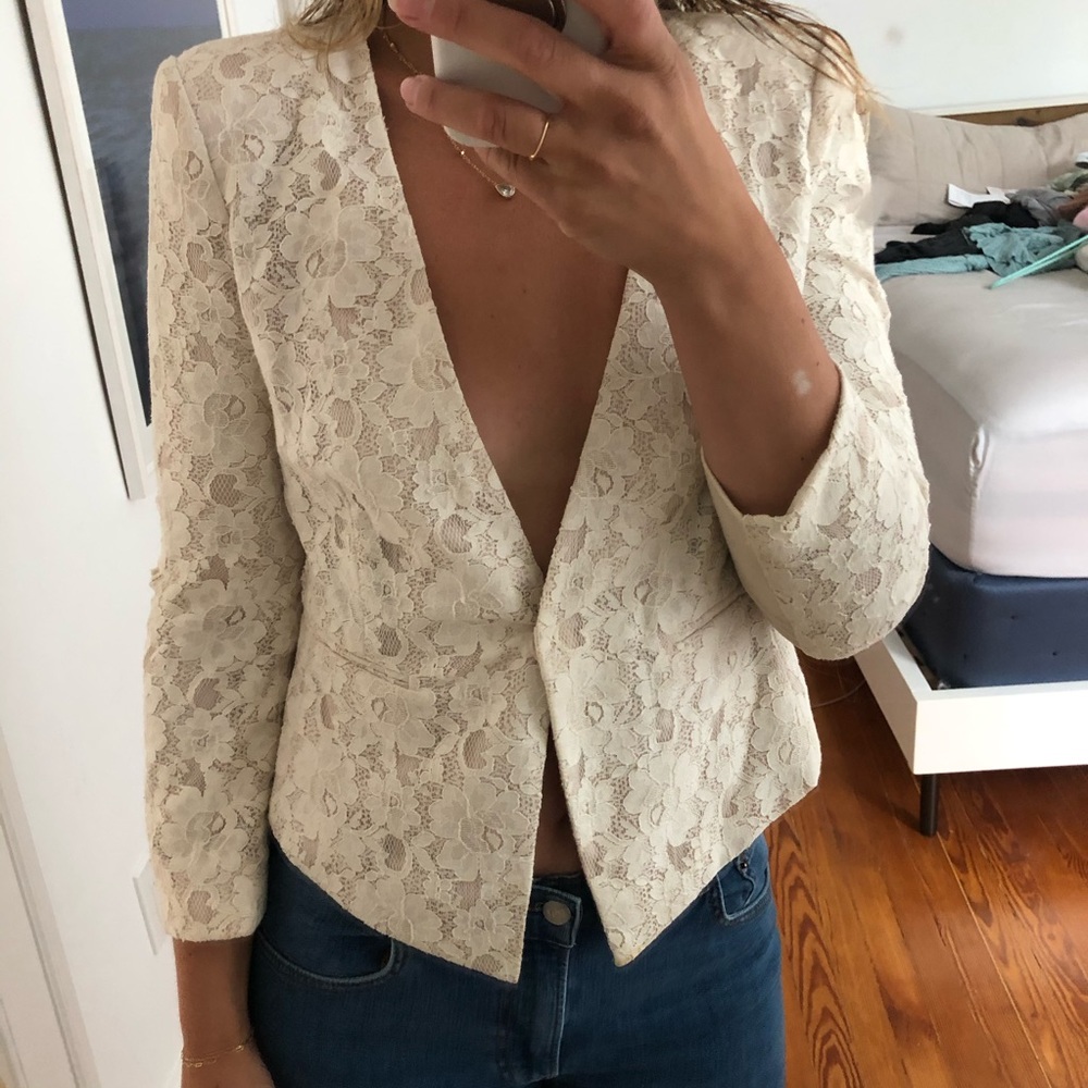 BCBG Ivory Lace Blazer